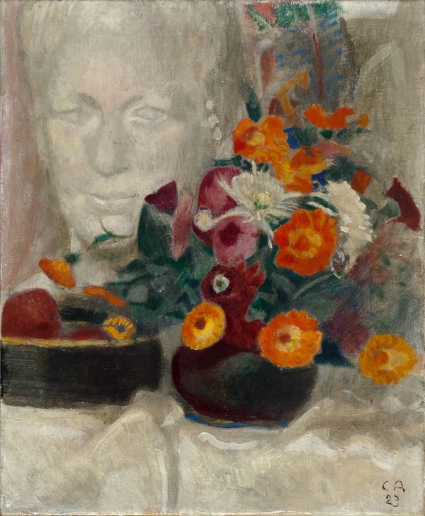 Cuno Amiet, Blumenstillleben mit Büste, 1923, oil on canvas, Bern Collection Center